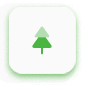 Ein weißes quadratisches Symbol mit einem grünen Baum-Icon in der Mitte